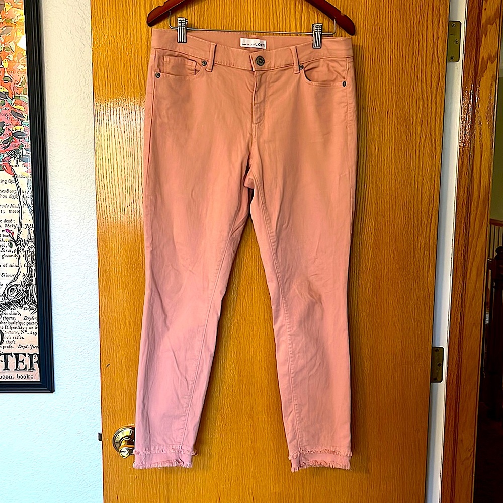 LOFT Soft Pink Modern Skinny Jeans